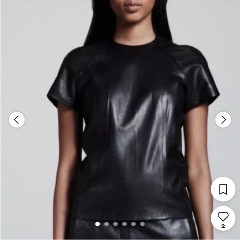 T Alexander Wang black leather top
